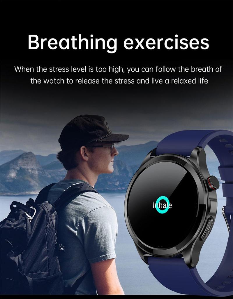 AMOLED Healthy Body Temperature Smart Watch Men Bluetooth Call 360*360 HD Screen Sports Blood Pressure Heart Rate Smartwatch For Android