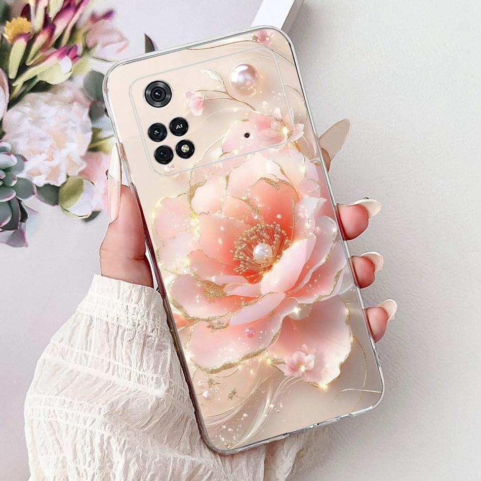Для Xiaomi Poco M4 Pro Элегантный Цветочный Бабочка Чехол для Телефона Для Xiaomi Poco M4 5G PocoM4 Pro 5G 4G Мягкий Силиконовый ТПУ Чехлы