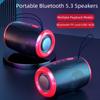 Портативная колонка Беспроводные Bluetooth-колонки с 5.3 Стерео FM/SD/USB-накопитель/Aux Режимы Водонепроницаемая для улицы Hi-Fi Звук