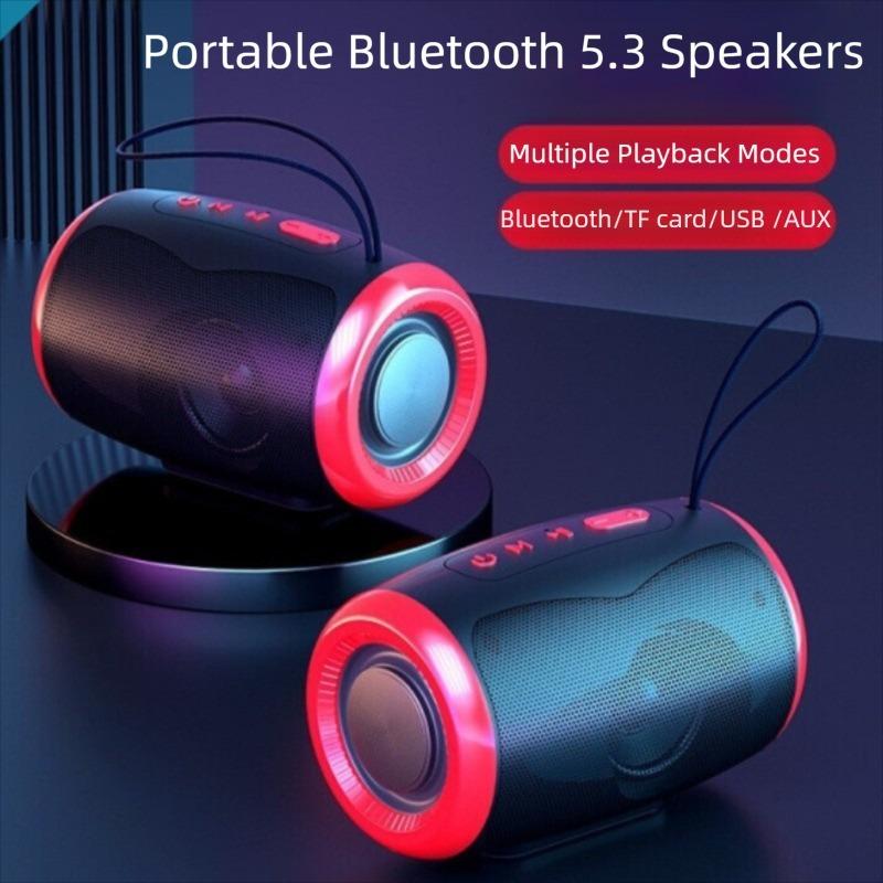 Портативная колонка Беспроводные Bluetooth-колонки с 5.3 Стерео FM/SD/USB-накопитель/Aux Режимы Водонепроницаемая для улицы Hi-Fi Звук