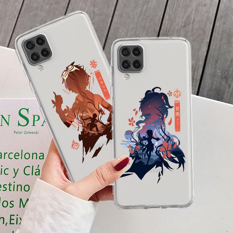 Прозрачный чехол для Samsung Galaxy A52 A12 A51 A32 A21s A71 A32 A22 50 A70 A31 A72 5G чехол для телефона аниме Genshin Impact Coque Capa