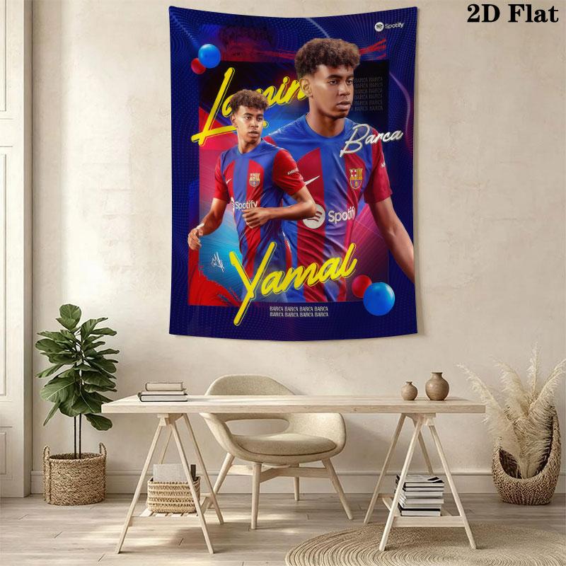 Lamine Yamal Icon Wall Hanging Printed Fabric Blanket Decorative Tapestries for Bedroom Living Room Home Decor