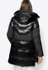 Wittchen Women's Down Coat In Combination Materials With Hood, Black Nylon