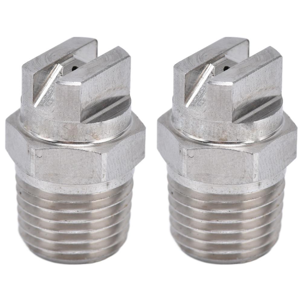 2pcs Stainless Steel Stainless Steel Sprayer 65 Degree Wide Coverage Sprayer Fan Nozzle Rain Test