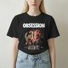 Футболки с принтом 'Obsession' (Одержимость) для унисекс Унисекс Новинка 100% Хлопок Футболка Круглый вырез Короткий рукав Футболка Классическая одежда