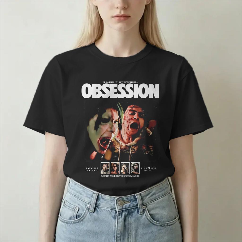 Футболки с принтом 'Obsession' (Одержимость) для унисекс Унисекс Новинка 100% Хлопок Футболка Круглый вырез Короткий рукав Футболка Классическая одежда