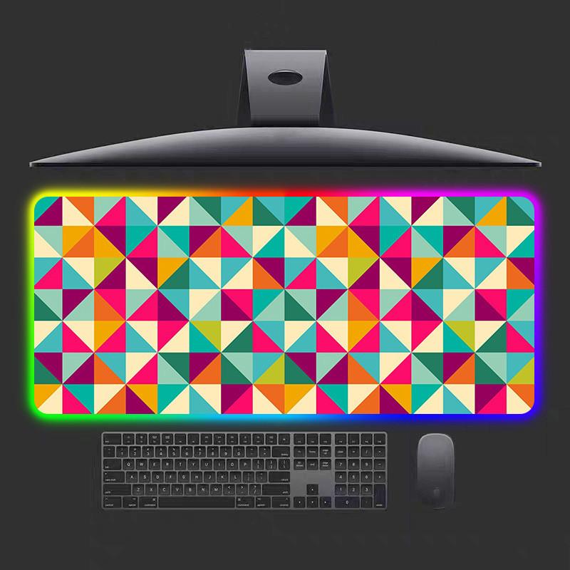 RGB большой 90x40 см офисный коврик для мыши светодиодный игровой коврик для мыши клавиатура компьютер геометрический стол подушка для планшета ПК коврик для ноутбука