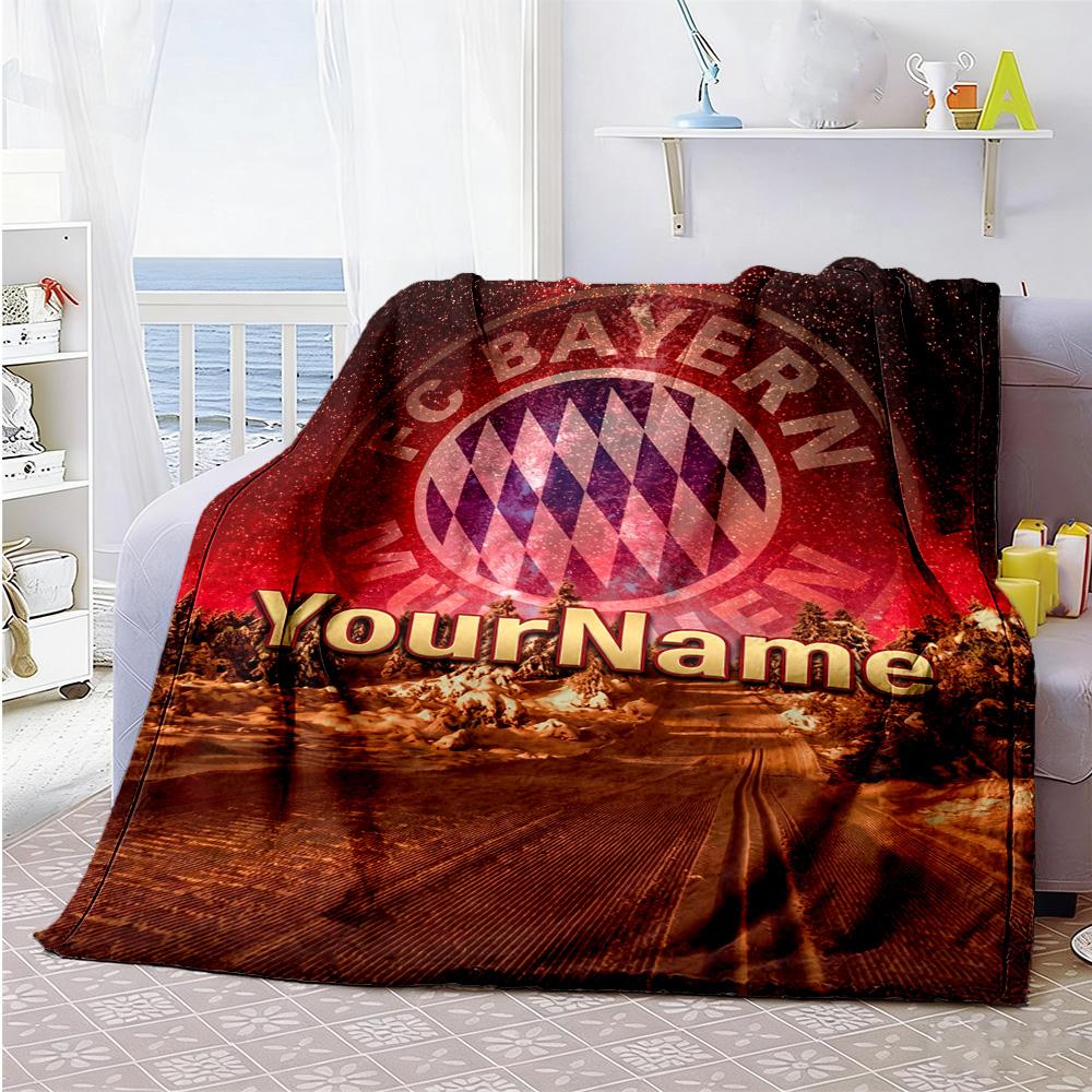 Fc Bayern München 11 Personalized Text Blanket Cozy Personalized Blanket Durable Comfort Great for Bed Bedding Chair Home Decor