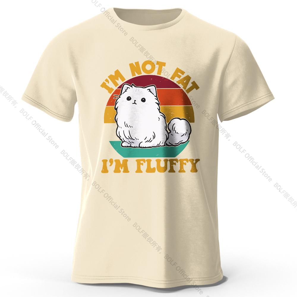 Мужская футболка с принтом «I Am Not Fat I Am Fluffy» из 100% хлопка, свободные футболки с юмористическим принтом для женщин, летние топы, уличная одежда Kawaii