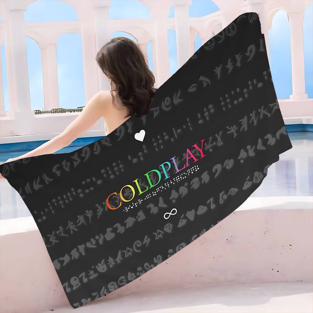 Classic Pop Rock Band C-Coldplay Microfiber Printed Beach Towel Mountain Climbing Yoga Beach Swimming Running Absorbent Towel