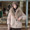 Wind Down Cotton-padded Clothes Women's Winter New Big Fur Collar Short Bread Clothes Loose Cotton-padded Jacket Cotton-padded Clothes