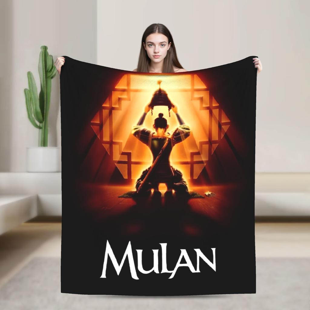 Mulan Cartoon Blankets Airplane Travel Flannel Throw Blanket For Outdoor Soft Warm Custom Quality Bedspread Birthday Gift