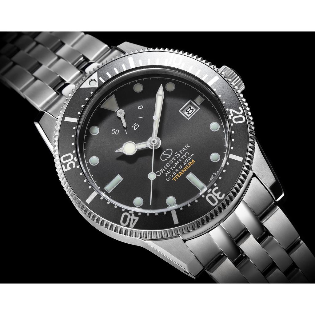 [ORIENT STAR] M42 Diver 1964 RK-AU0701B Men's Automatic Watch, Made in Japan, Titanium, 200m, Black, Alligator