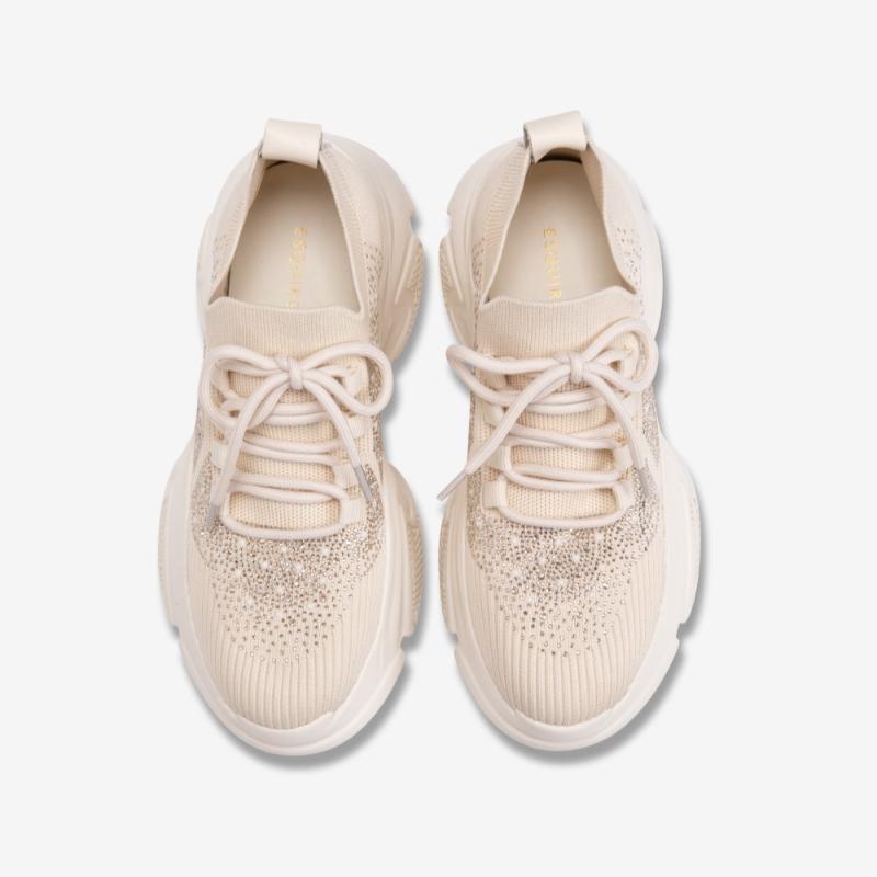 ESquire Women S Knitted Jogger SneakerS Ivory