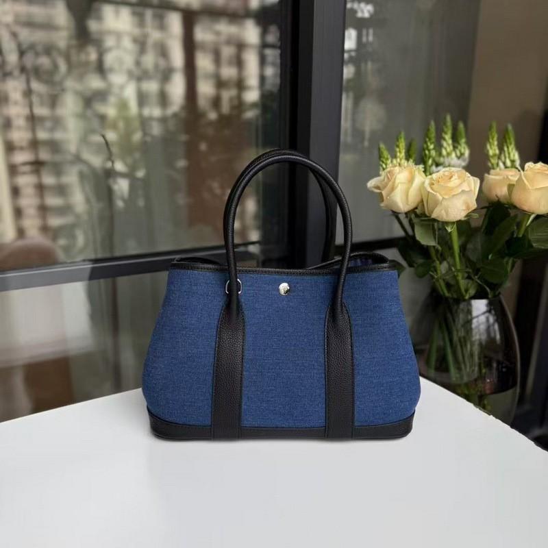 2026 Vintage Canvas Tote Bag With Leather Trim Medium Size Shoulder Handbag Daily Commute