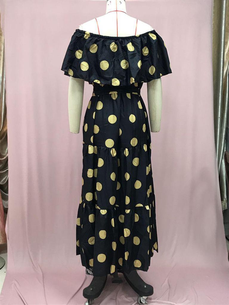 European & American Gradient Print Strapless Swing Dress for Women 2025