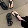 French Style Women's Gladiator Sandals - Summer New Soft Flat Thong Sandals, Versatile Beach To Street Roman Shoes for Dress Outfits