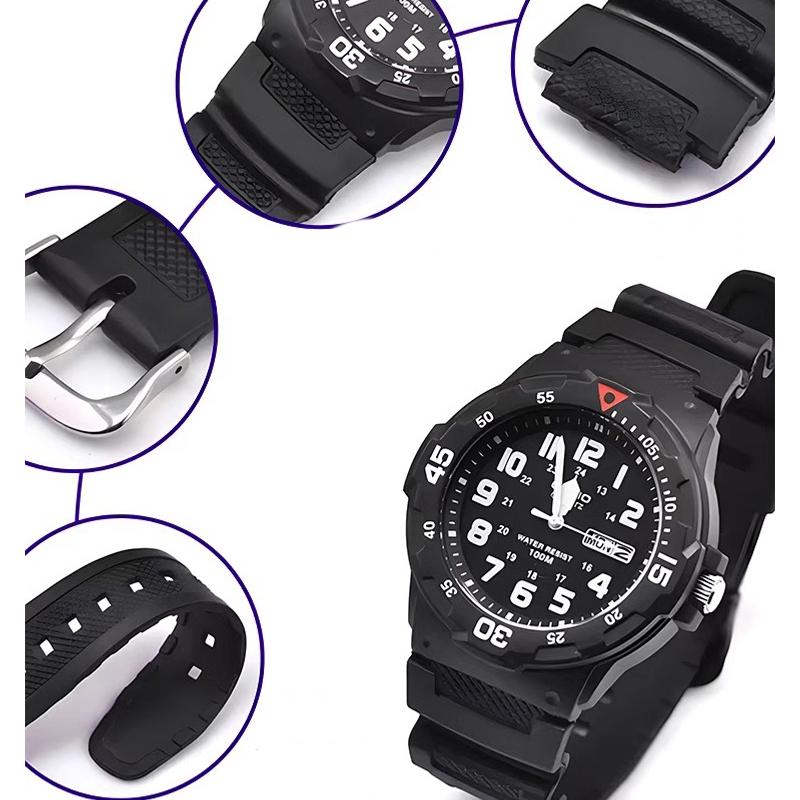 Аксессуары для ремешка часов подходят для Casio Watch W-218h / F-108 AE1200 / 1000 / 1300 смола силикон ремешок для часов 18 мм