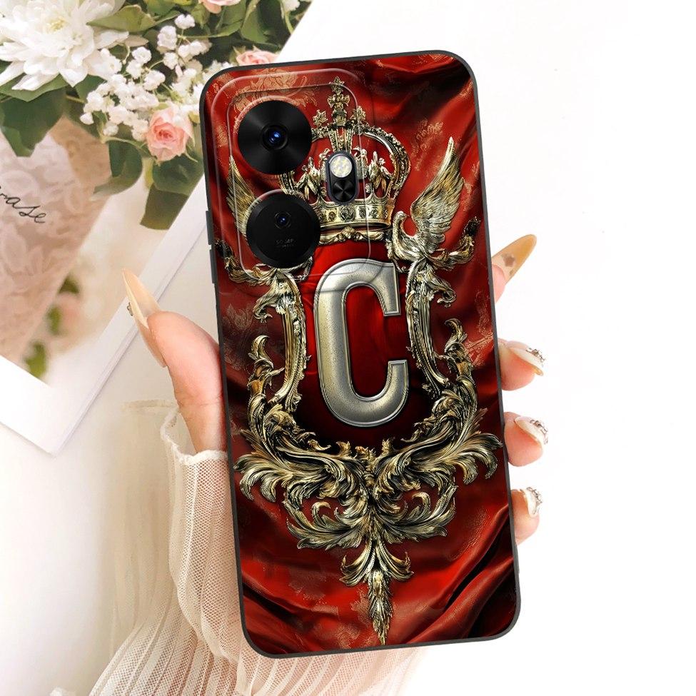 For ITEL P55 Plus Case Cover Luxury A-Z Letters 2D Painted Silicone Bumper For ITEL P55+ P663L P663LN Phone Casing