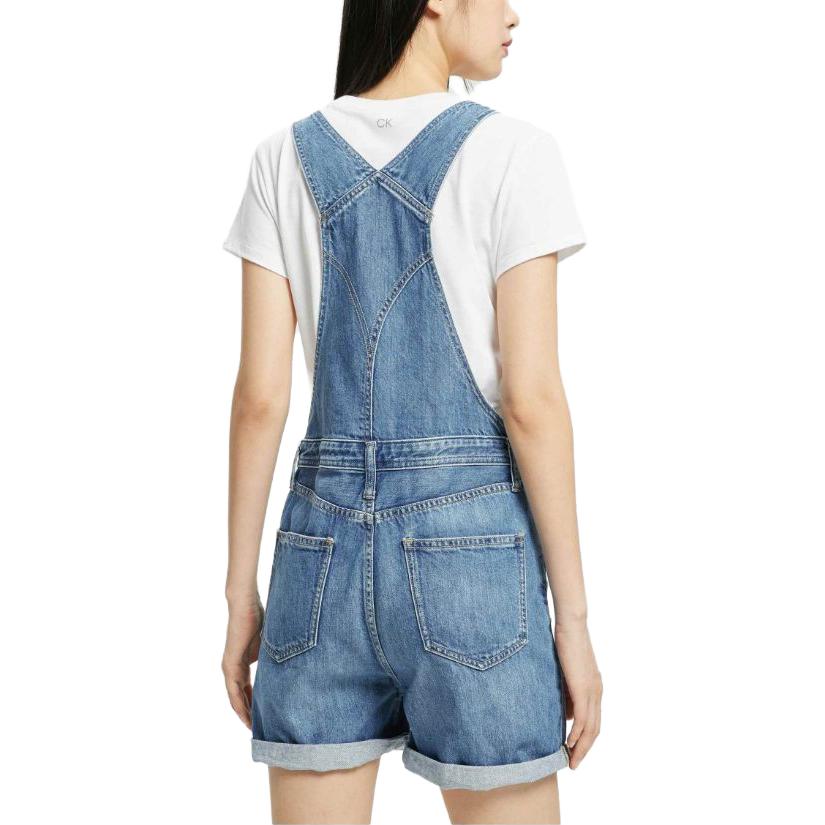 Calvin Klein Удобный свободный комбинезон на пуговицах, женские брюки, джинсово-голубой J218840-1AA