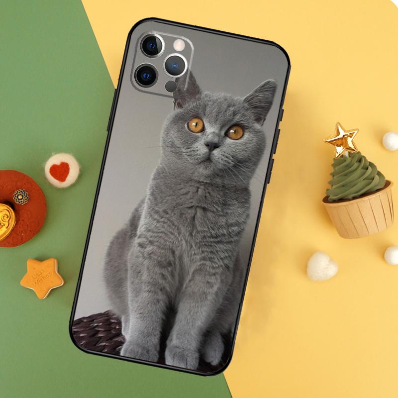 Чехол для телефона Британская короткошерстная кошка Для iPhone 17 16 14 13 12 11 15 Pro Max 12 13 Mini 16E 17 Air Ударопрочный чехол