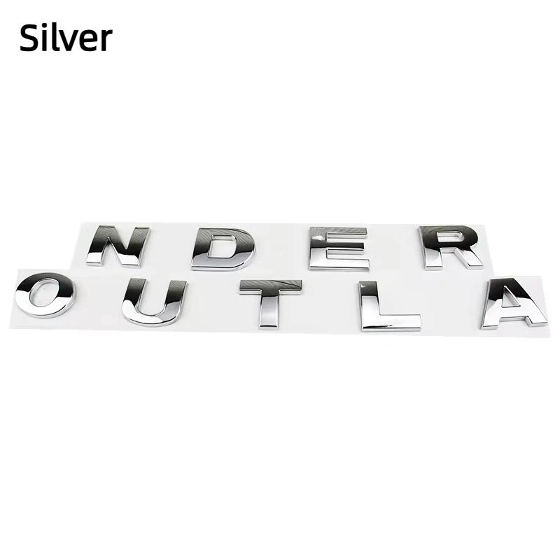 Car 3D ABS Letters Logo Decals Sticker For OUTLANDER 2023 2024 Car Front Head Hood Alphabet Emblem Badge Stickers