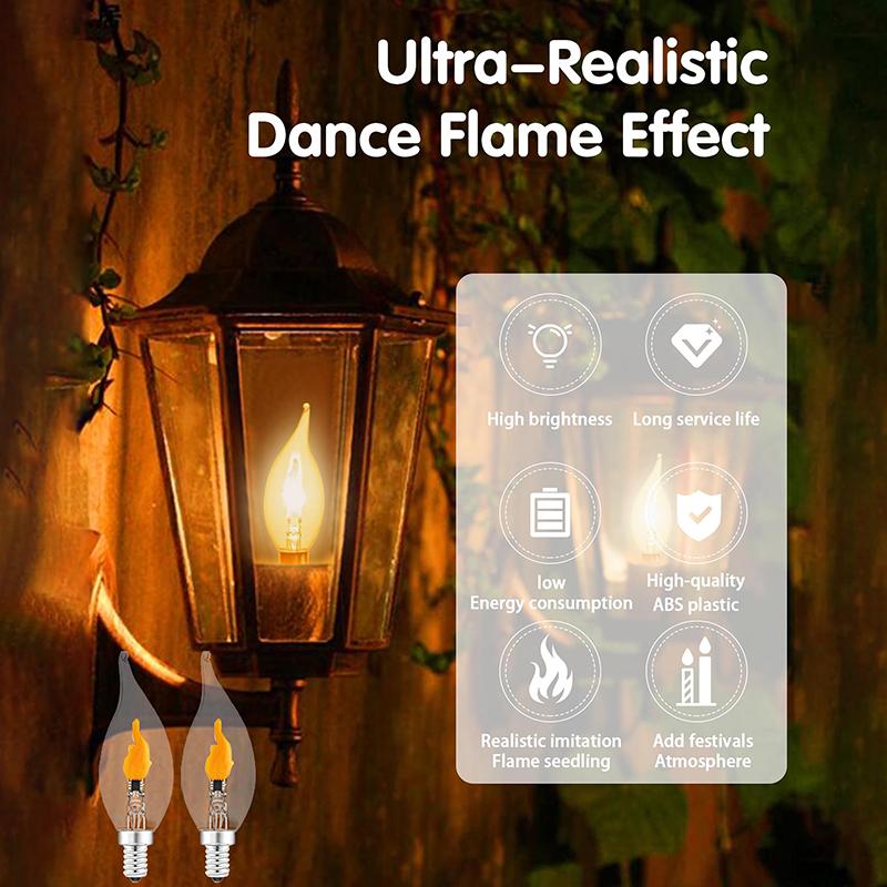 Flickering Flame Light Bulbs E12/E14/E27 Led Flickering Flame Decoration Light Bulbs More Realistic Fire Effect Candelabra Base