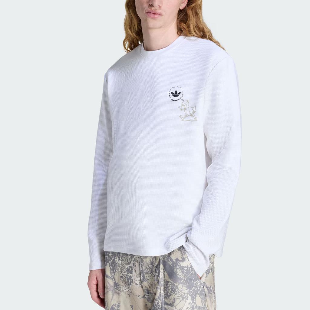 adidas Originals Originals Вафельная рабочая одежда футболка с длинным рукавом и деталью с логотипом KG6440