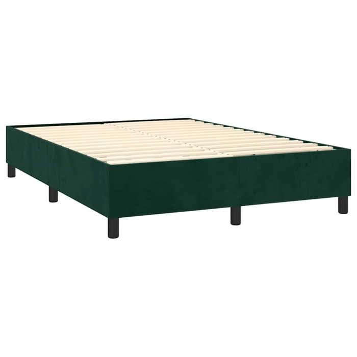 Maison Exclusive - Sommier à lattes de lit et matelas Vert foncé 140x190cm Velours