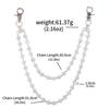 Multi functional, C letter, strawberry cherry, bag hanging keychain, pearl rhinestone, waist chain, pants chain, double chain