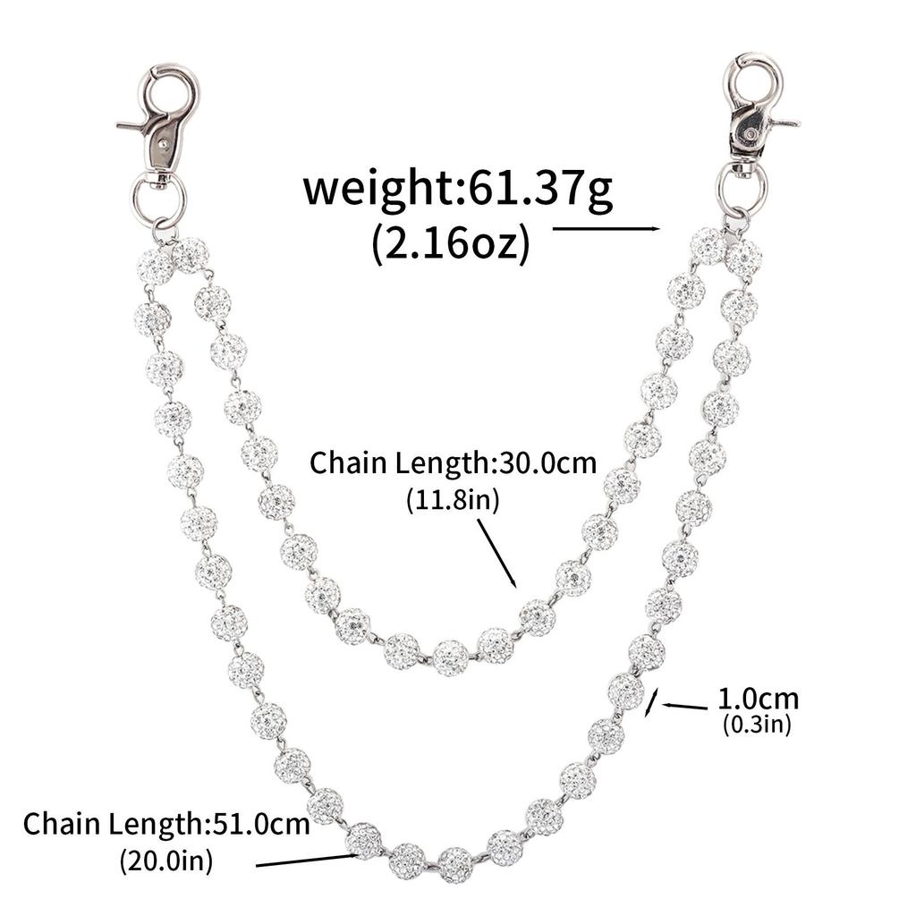 Multi functional, C letter, strawberry cherry, bag hanging keychain, pearl rhinestone, waist chain, pants chain, double chain