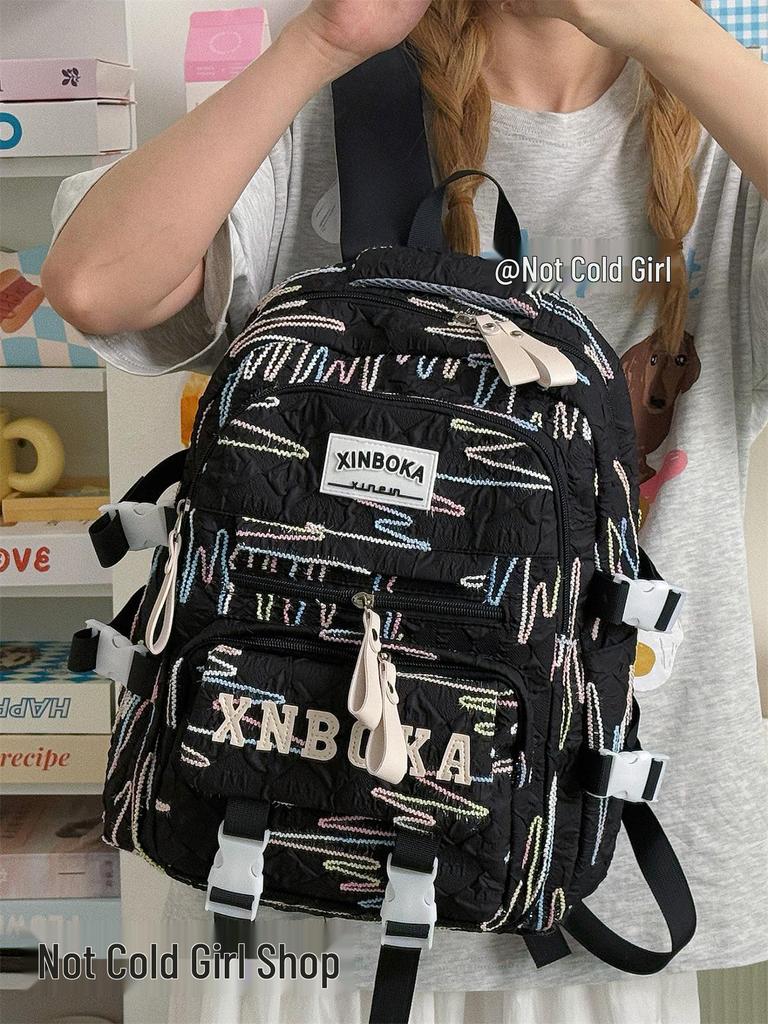 Милый легкий радужный плиссированный рюкзак для старшеклассников и учеников средней школы