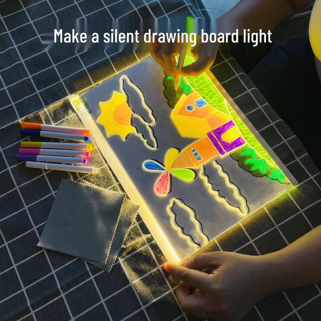 DIY Hand-Painted LED Light Board Kit: Children's Festive Luminous Writing & Drawing Set.