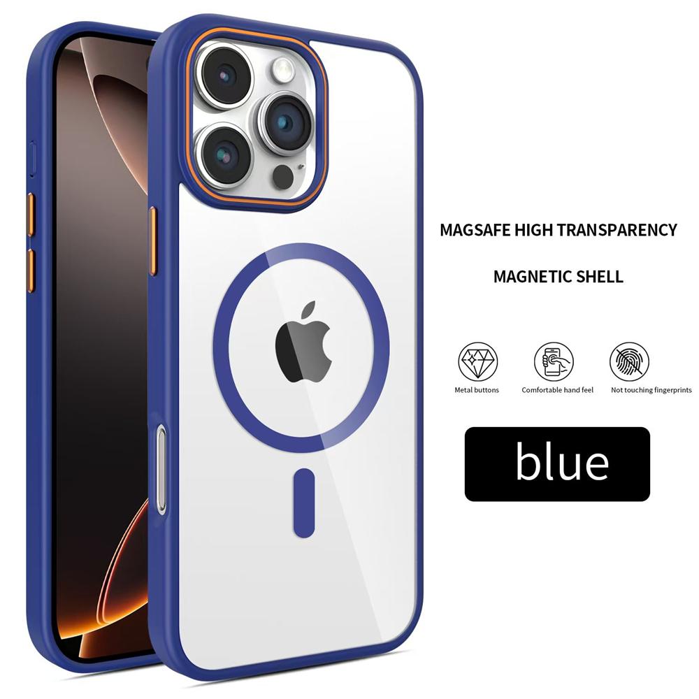 Роскошный магнитный беспроводной зарядный чехол Magsafe для iPhone 16 15 14 13 12 11 Pro Max противоударный мягкий бампер прозрачный чехол