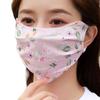 Lace Ice Silk Mask UV Protection Face Gini Mask Adjustable Face Cover  Cycling