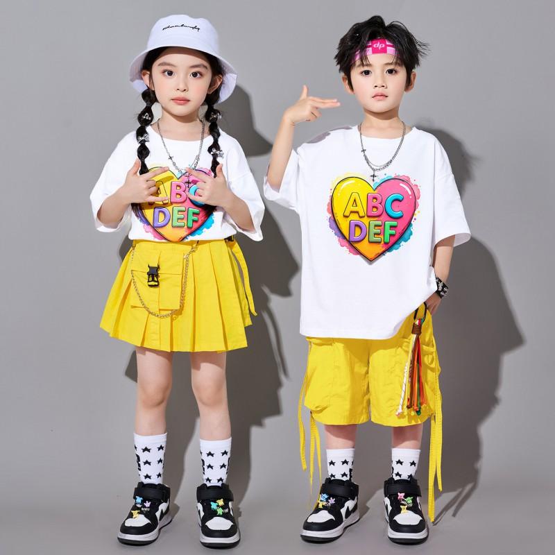 Kids Hip Hop Dance Outfit Set Boys Girls Street Performance Jazz Show Costume