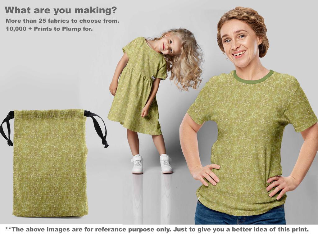 oneOone Cotton Flex Light Green Fabric Aian Batik Fabric For Sewing Printed Craft Fabric By The Yard 40 Inch