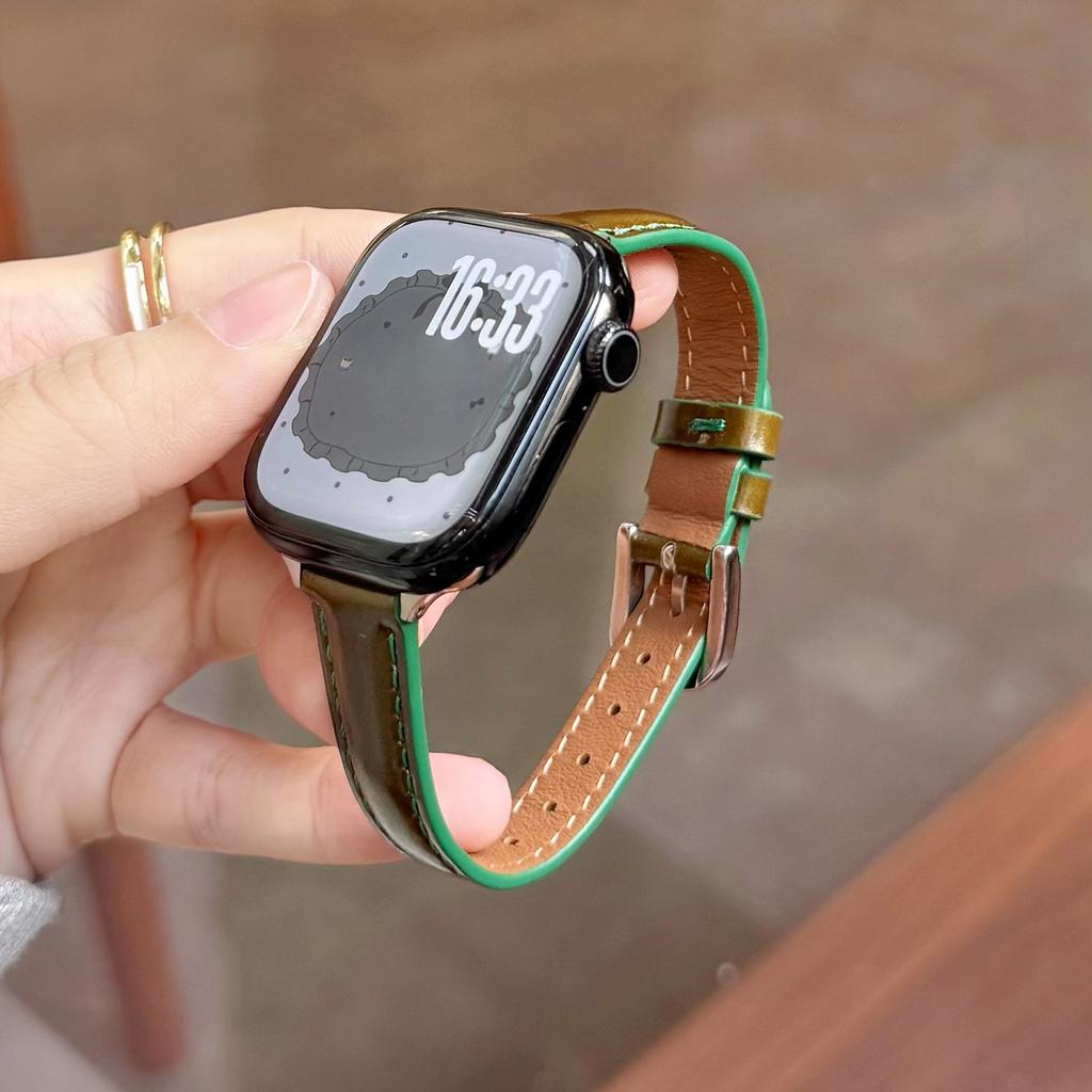 Премиальный кожаный ремешок с масляной отделкой для Apple Watch 49 46 45 44 42 41 40 мм Подарок девушке для всех моделей IWatch S11 S10 S9 S8 S7