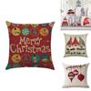 Festive Christmas Xmas Linen Cushion Cover With Elegant Single Side Printing Design
