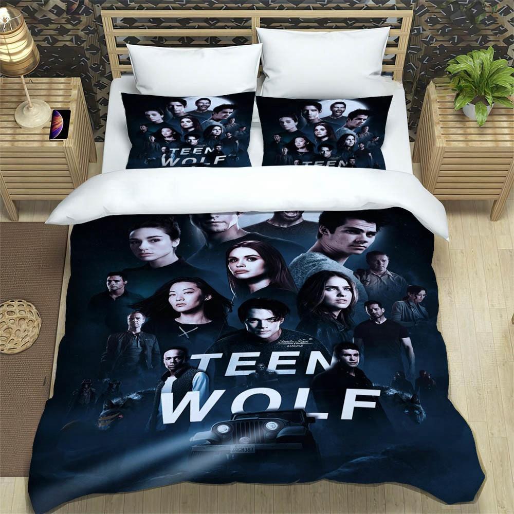 Fashion Tv Series Teen Wolf Bedding Collection Single Twin Full Queen King Size Bed Collection Adult Kid Bedroom Duvetcover Collection Home Textile