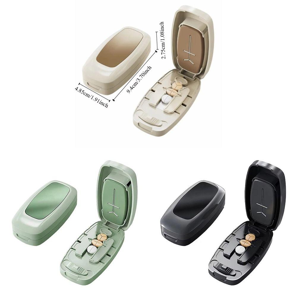 Dust-proof Medicine Cutter Portable Pill Divider Sliding Adjust Pill Cutter Box  Outdoor