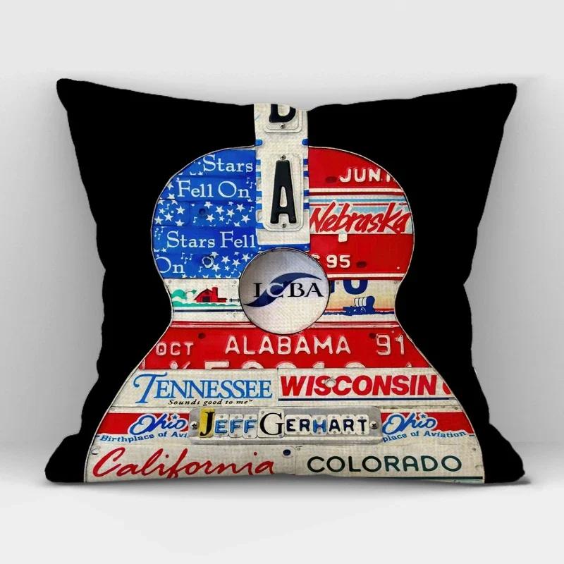 1Pcs/Set Music Series Printed High Qulity Linen Decorative Pillow Case Black White Cushion Cover Car Seat Sofa Decor 45X45Cm