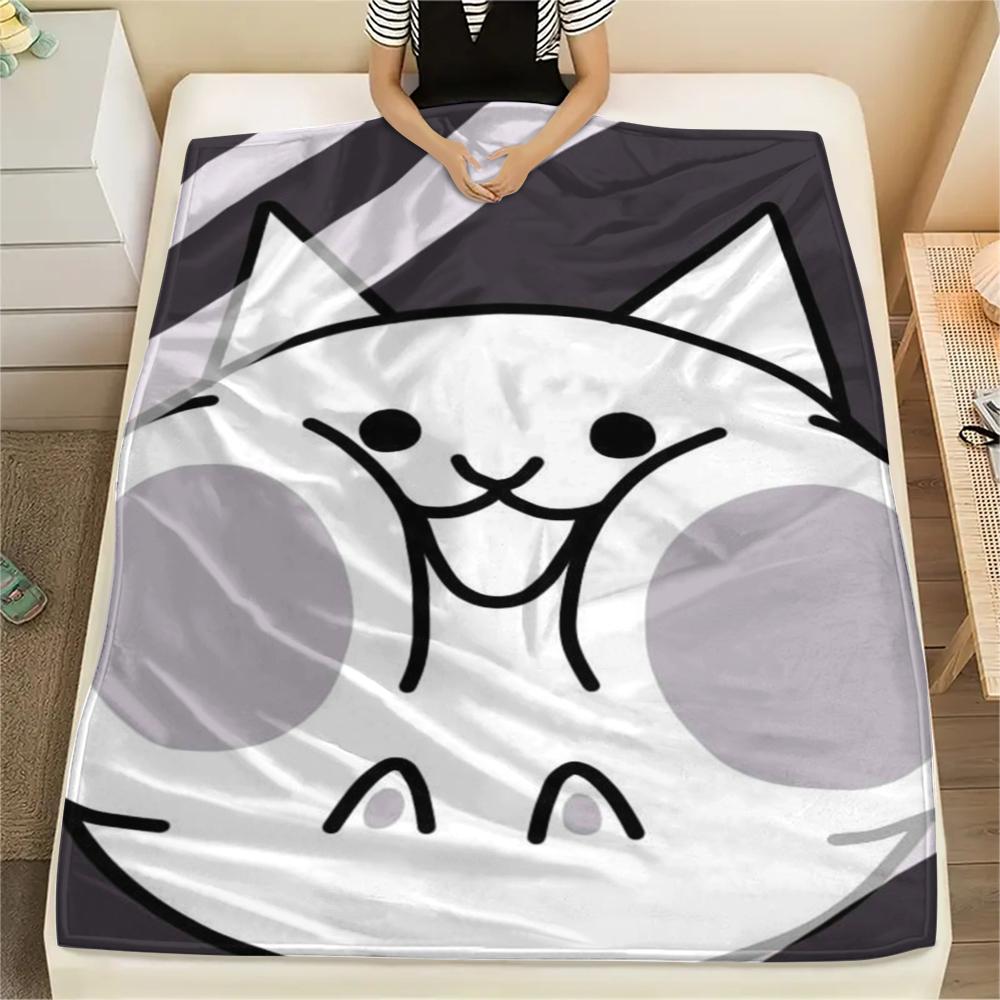 1PC THE BATTLE CATS Print Flannel Blanket, High quality Comfortable for All Seasons, Home Decor, Warmth and Comfort, Perfect for Christmas Gifts207