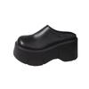 Fashion Fashion 8cm Winter Warm Women Zandalias De Mujer Females Buckle Platform Slippers Wedge Flat Sandals Slides Shoes Student-shoes