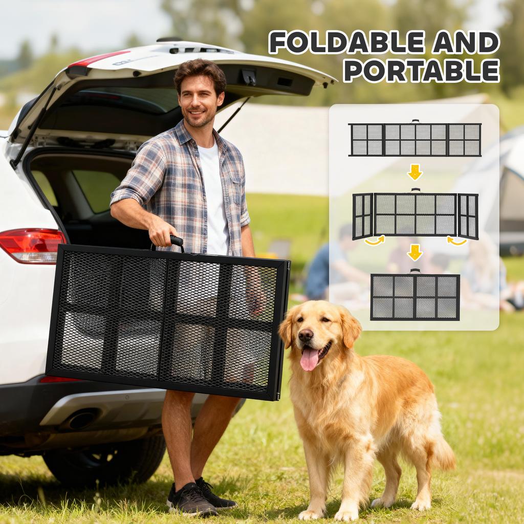 191 X 50cm Dog Ramp For Car Extra Long Pet Stairs With Non Slip Surface For Large Dogs Black