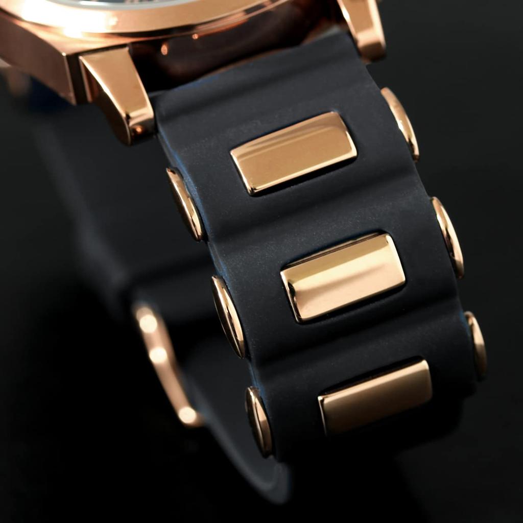 Watch Moon Phase Multi Calendar 5 ATM Water Resistant Business Formal Rubber Belt Limited Model White Pink Gold [Salvatore Mara] Men's SM22105R-PGWH