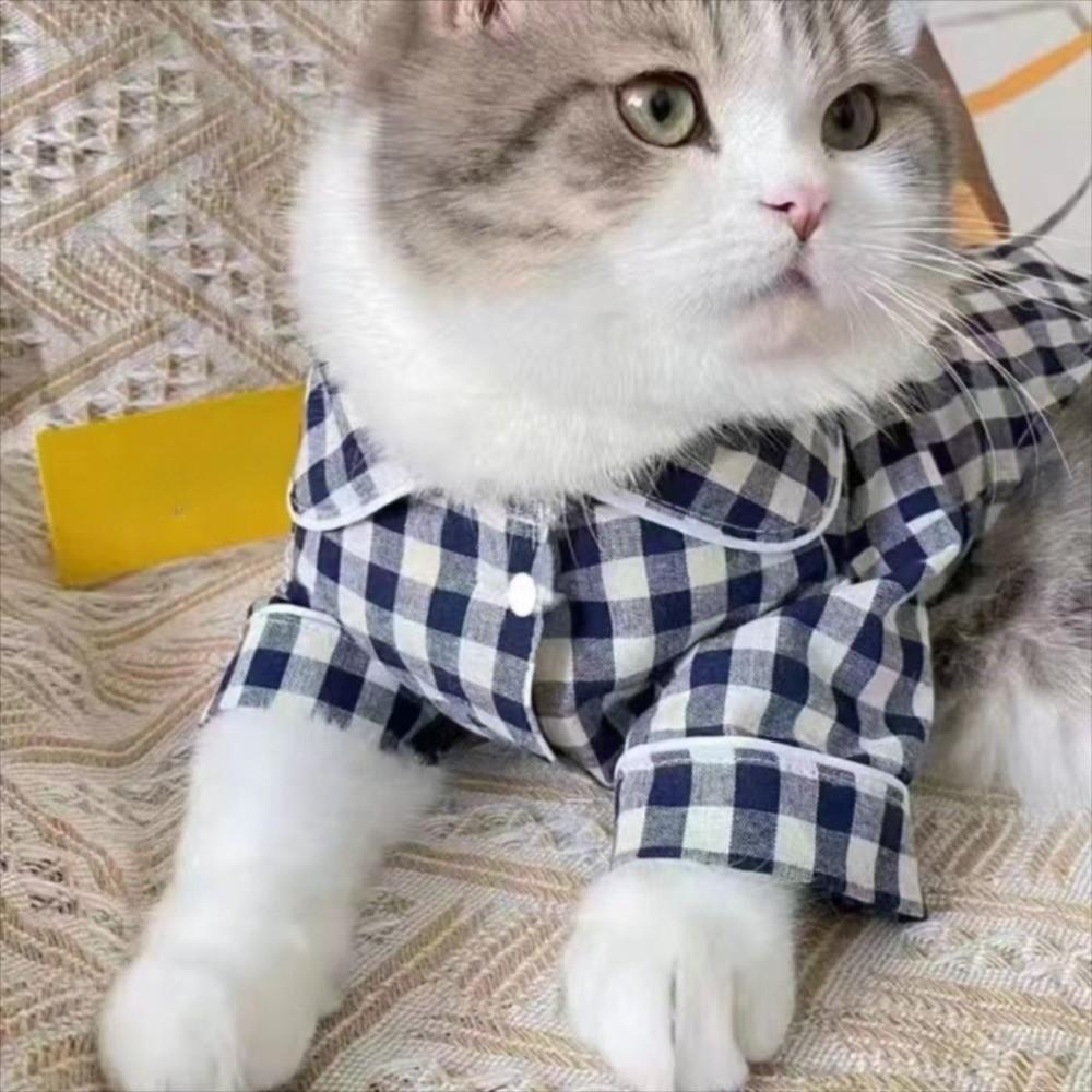 Удобные клетчатые рубашки для домашних животных Одежда для собак Элегантная мода Пижама для собак Костюм Милая одежда для кошек и собак Йоркширский подарок