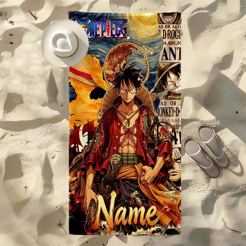 Custom O-One Piece Adventure Stylish printed beach towel,a quick-drying, absorbent mat suitable for the beach, pool, gym, and travel fans gift