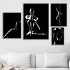 Body Art Poster Sexy Women Figure Portrait Canvas Poster Black and White Canvas Painting Home Room Wall Art Decor Prints No Frame