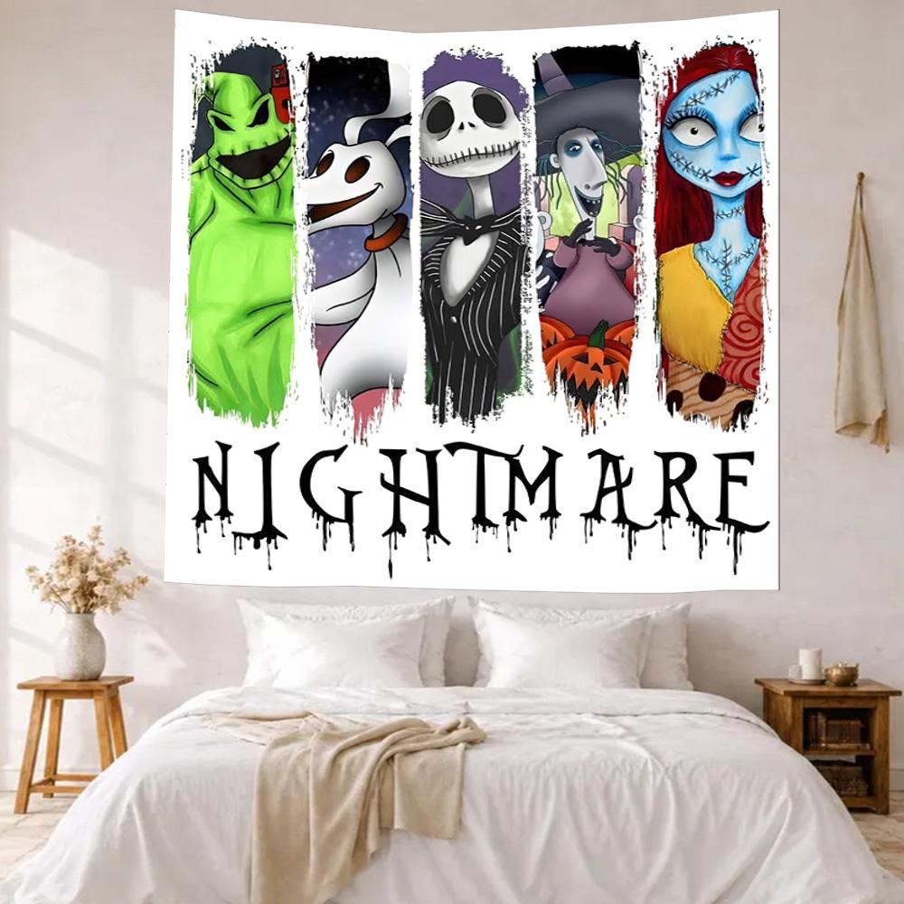 Christmas Nightmare Wall Decor Tapestry Art For Pet Memorial Birthdaywedding Party Backdrop Family Gift